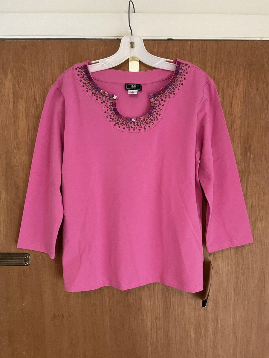 larklane トップス NWT Ladies Lark Lane Knit Top, Violetta, Size L, Color Orchid | eBay