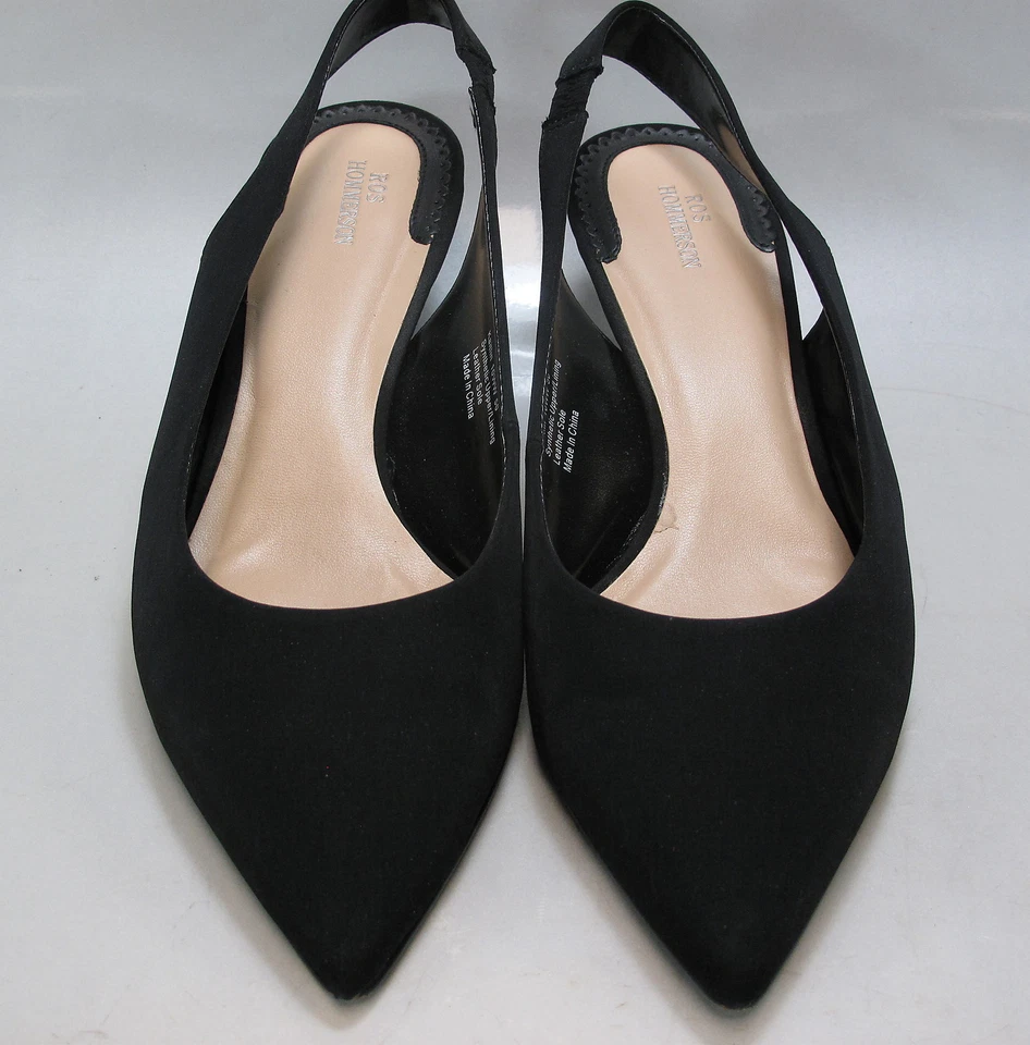 ROS HOMMERSON 女式 KAITLIN 黑色尖头露跟 US 10WW 全新带盒 — 第 2/3 张图片