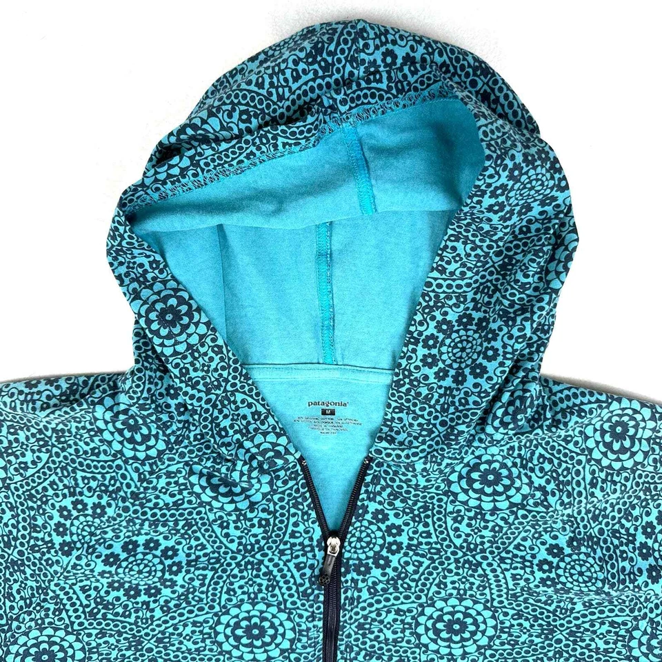Sudadera con Capucha Patagonia Teal Vintage Floral 1/4 Cremallera Para Mujer’s M Foto 3 de 4