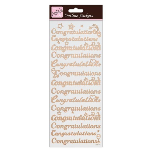Rose Gold Foil Congratulations Greeting Labels Stickers Cards Decoration WD76