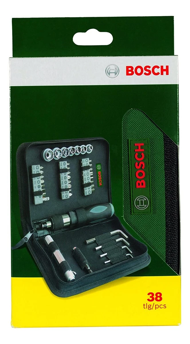 Bosch Standard Screwdriver Set Green Black 38 Pieces With Free Shipping