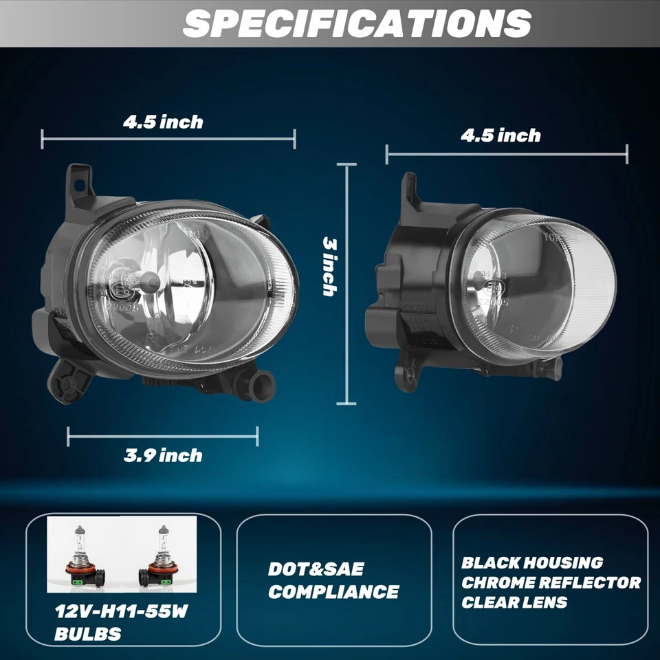 Fog lights for Audi A4 A5 A6 Q3 S5 S6 2008-2018; Volkswagen CC 2009-2012 Foto 3 de 4