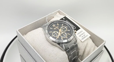 SEIKO SPIRIT SBTR015 Chronograph Black Gold Waterproof Men's Watch