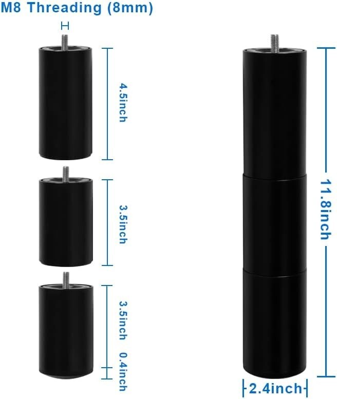 Adjustable Bed Legs Replacement for Adjustable Bed Base Frame, Metric
