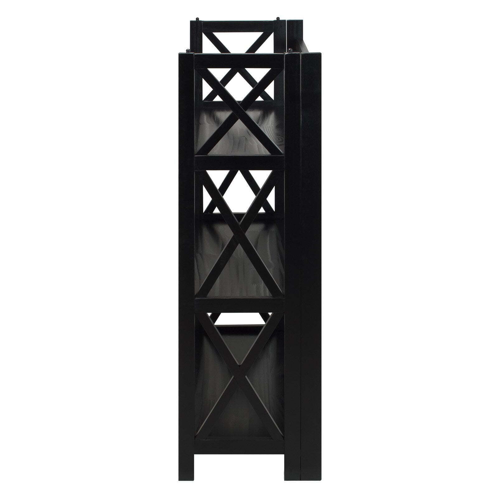 Solid Wood 3-Shelf Folding Bookcase Stackable Organizer Cabinet W/ Easy Assembly