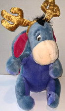 Reindeer Eeyore Disney Store 14" with Antlers Christmas Holiday Stuffed Plush
