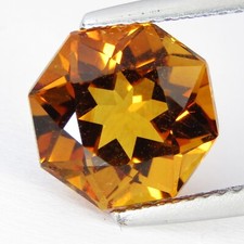 3.11Cts Ravishing Natural Citrine 8.8mm Hexagonal Cut Loose Brazil Gemstone