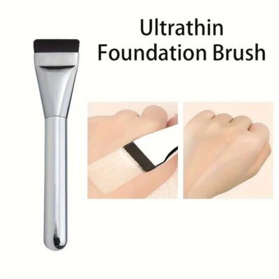 Flat Foundation Brush Set - Ultra Thin Blade for Liquid Makeup Blending