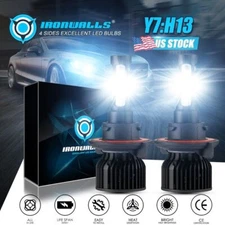 2X 4side H13 9008 LED Headlight Super Bright Bulbs Kit 6000K White High-Low Beam