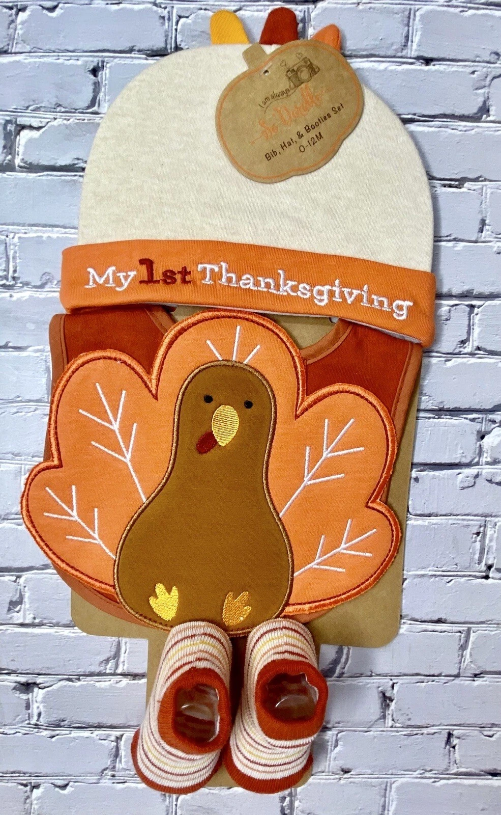 Baby Bib 3 Piece Set.”My 1st Thanksgiving”0-12 Months. NWT