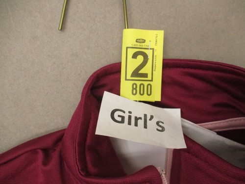 MARIKA Size S (7-8) Girls Burgundy Full Zip High Neck Pocket Athletic Jacket 800 - Picture 5 of 5