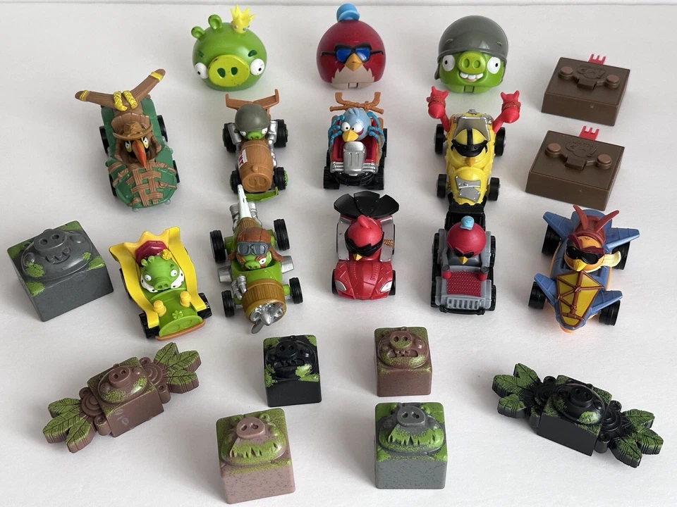 Angry Birds Go Jenga Game Terence Bubbles Chuck + Kart Racer Lot Removable Heads - Image 2 of 4