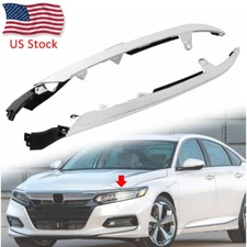 2pc Front Bumper Grille Chrome Headlight Molding Trim For 2018-2020 Honda Accord
