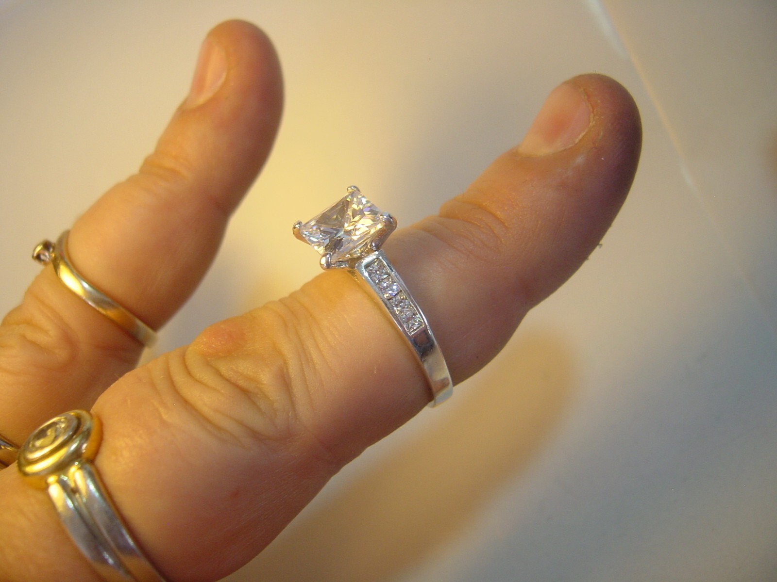 vintage solid silver superb square solitaire cubi… - image 12