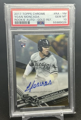 YOAN MONCADA  2017 Topps Chrome Rookie Auto  Gold Refractor 10/50 Psa 10 Chi Sox