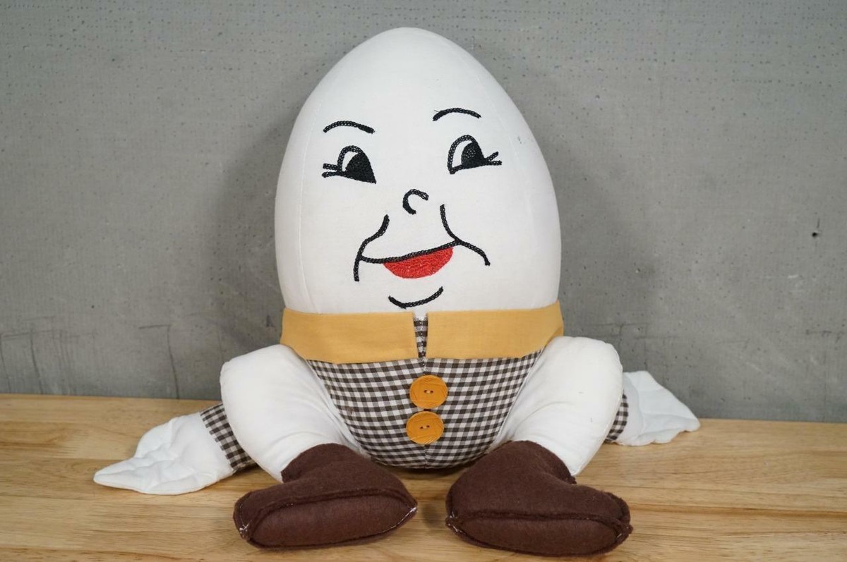 VINTAGE Fabric Toy Hand Crafted HUMPTY DUMPTY Egg Nursery Rhyme 