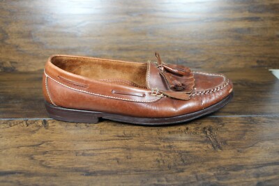 Cole Haan Mens Brown Leather Tassel Kiltie Loafers Size 9.5 D Slip On Shoes Cole Haan Kiltie Tassel Brown Leather Slip-On Loafers Shoes  main image 4