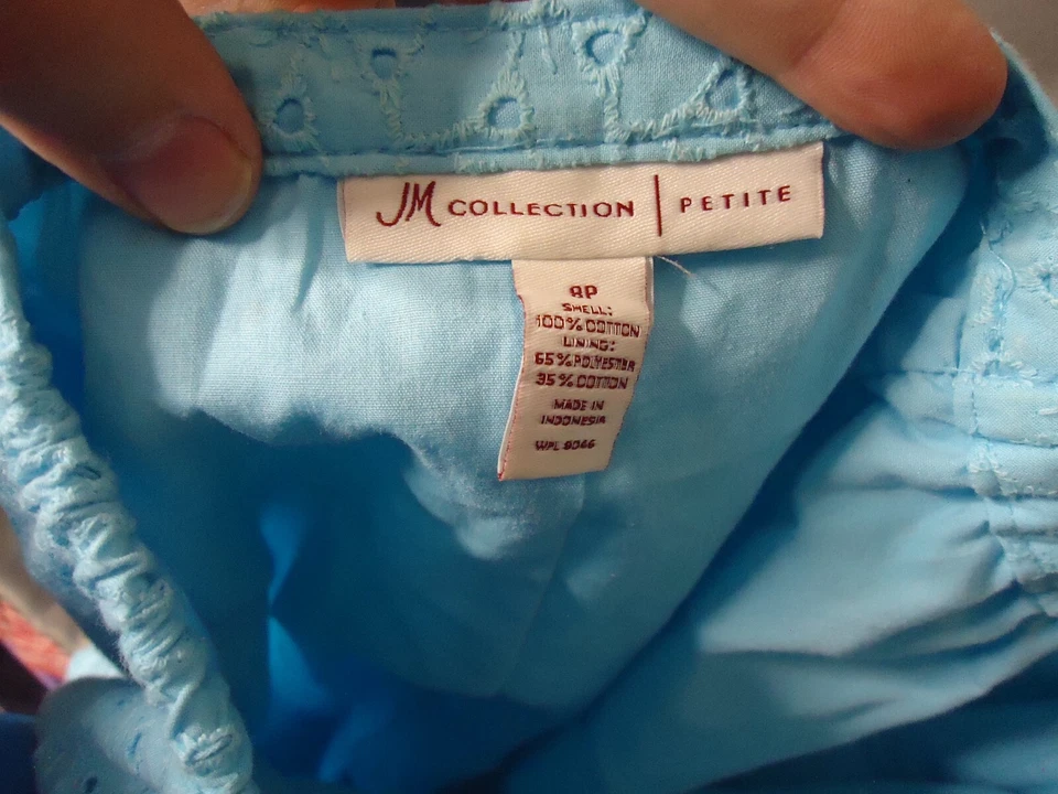 Saia feminina JM Collection Aline Eyelet tamanho 8Petite bebê azul acabamento em renda - Imagem 4 de 4