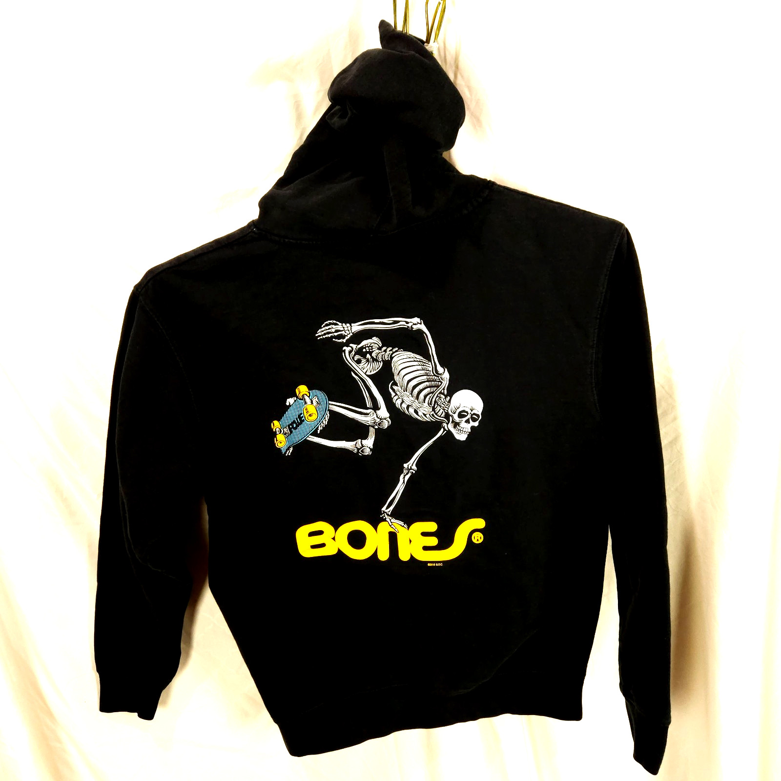 Powell Peralta Bones Skateboard Skeleton Black Hoodie Men's 