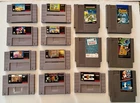 NES SNES Game Lot Of 14 Mario TMNT Bubsy Tiny Toon Tetris Sim City Ms. Pac Man