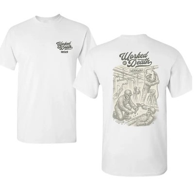 Worked to Death Shirt with Vintage Plumber Crew skull graphic shirt