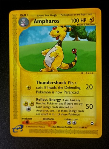 Ampharos 1/147 Non Holo Aquapolis LP+ Pokemon Card Free eBay Shipping