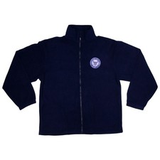 Made in the USA U.S. Navy Fleece Zip-Up Jacket | 3D Embroidered Navy Logo