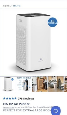 Brand New Medify MA-112 Air Purifier - White (Retail is $600) 
