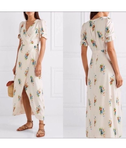 Madewell Magdalena Floral Wrap Midi Maxi Dress 0 Cream Ruffle Cottagecore DERBY