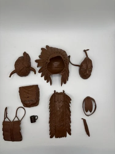 Vintage Marx Chief Cherokee Accessories Parts Lot Headdress Hat Johnny West 60s