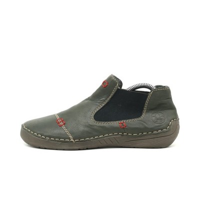 rieker Damen 86091 stiefeletten grü leder knöchelhoch chelsea boots EU 36