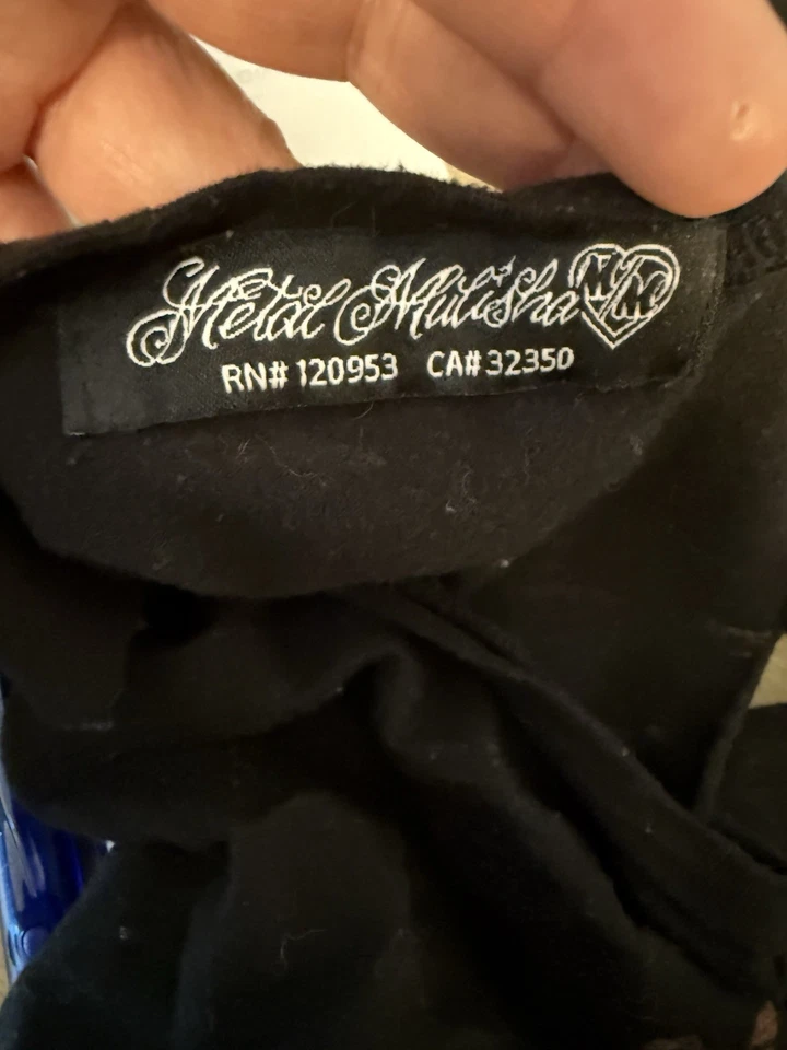 Camiseta sin mangas Metal Mulisha Burnout para mujer talla S pequeña negra rosa Moto Grunge Y2K Foto 4 de 4