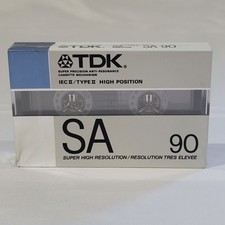 Vintage 1988 TDK SA 90 Blank Cassette Tape Sealed Type II High Bias Super Avilyn