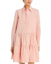 Fabiana Filippi PINK Women's Abito Chemisier Shirt Dress, US 0, IT 36