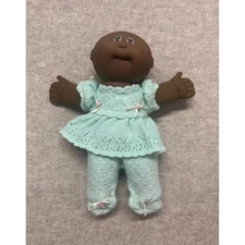 1985 Cabbage Patch Kids Doll African American Vinyl Head Soft Body Mint Green