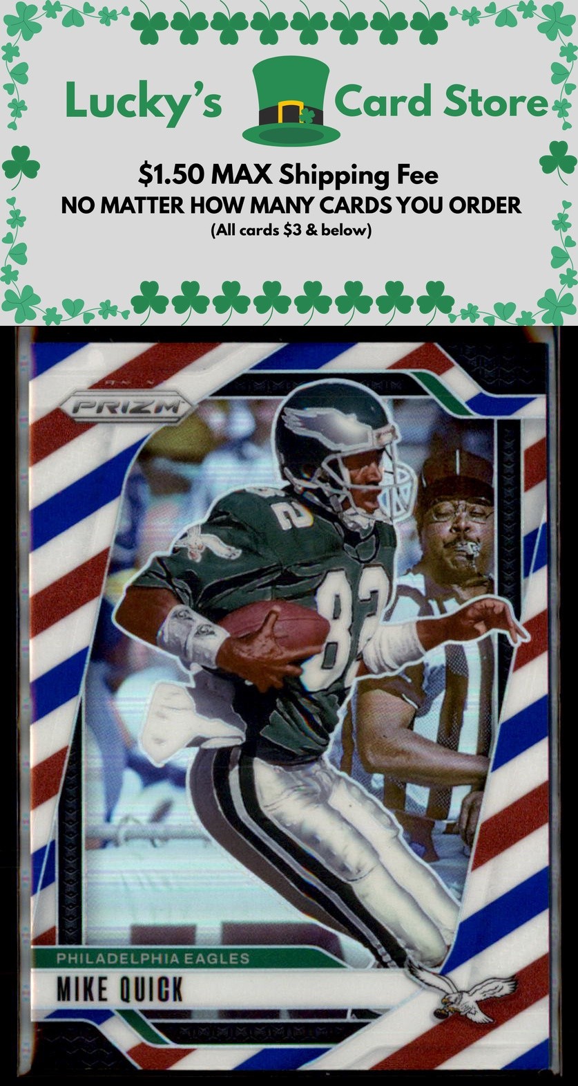 2024 Panini Prizm #238 Mike Quick Red White and Blue