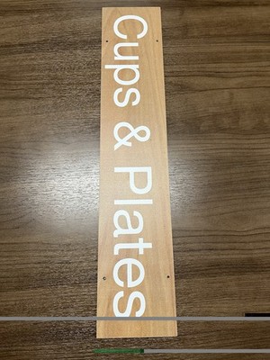 23  Cups & Plates Store Sign Rite Aid Aisle Placard Convenience Shop Replacement