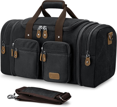 Canvas Duffle Bag for Travel, Expandable Water Resistant 60L Carry on Duffel Ove
