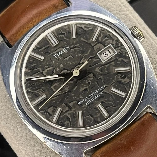1970's Timex Viscount Automatic – Rare Textured Dial - Vintage Collector Watch