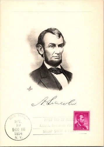 Dr Jim Stamps Maximum Card Abraham Lincoln 4C Fdc