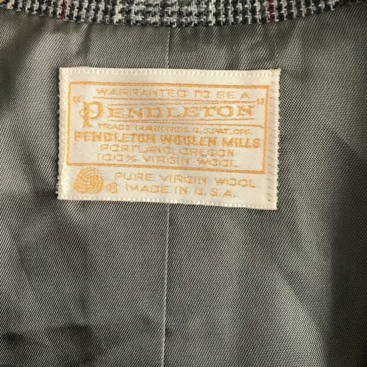 Pendleton Wool Plaid Blazer Jacket Gray Blue Purp… - image 5