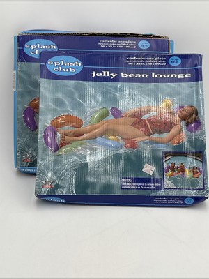 Vintage 2 Boxes Splash Club Floaters Inflatable Jelly Bean Air Mat Lounge