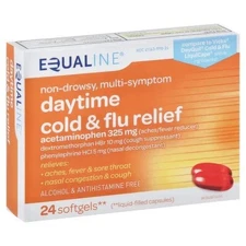 FOR CHARITY: 6-pack Equaline Cold & Flu Relief, Daytime Softgels 24 Ea x6 = 144!