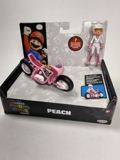 Nintendo Super Mario Bros Movie Pull Back Toy Racer Kart Princess Peach Bike NEW