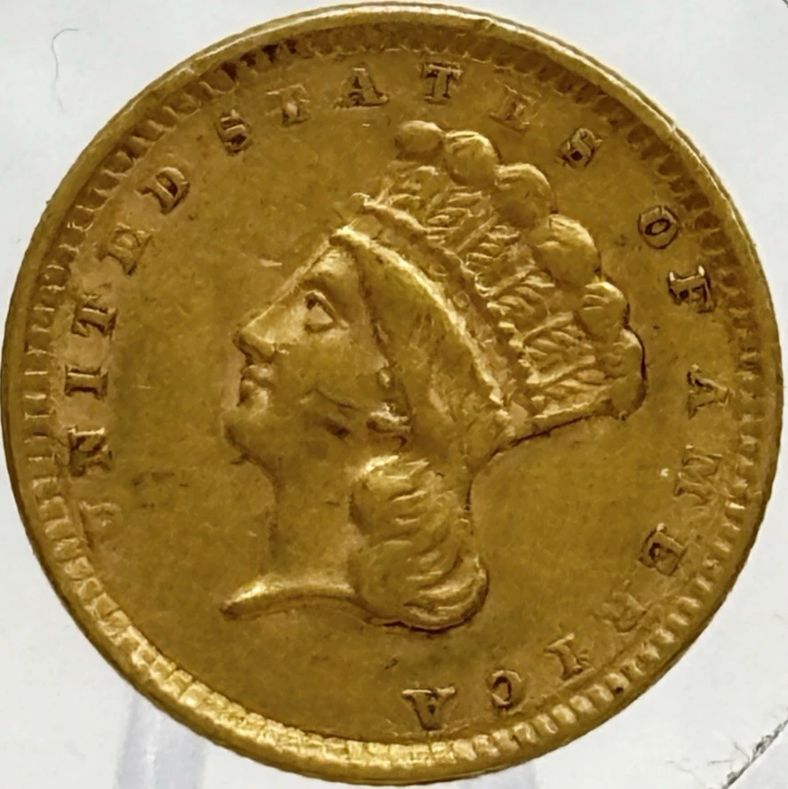 1856 $1 Large Indian Head Gold Dollar  #14302 - Image 2 of 3