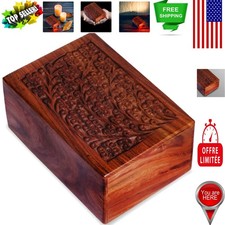 Polished Wooden Cremation Urn for Ashes - Keepsake Memorial Box 131.25 Cu In