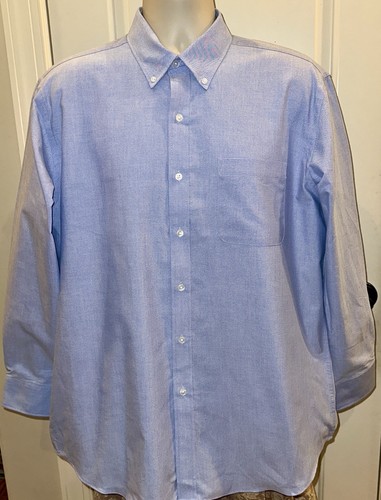 Saddlebred Men’s Blue Classic Fit Button Down Long Sleeve Oxford Shirt Size L - Picture 3 of 3