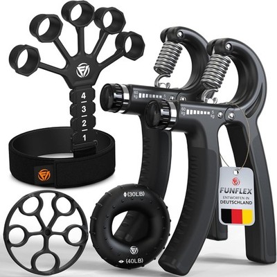 FUNFLEX Handtrainer Verstellbar Fingertrainer Unterarm Griffkraft Trainer 2erSet
