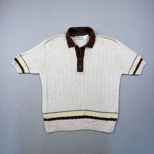Forge Ltd Munsingwear Knit Polo Mens XL Paper Thin Linen Blend Vintage Retro