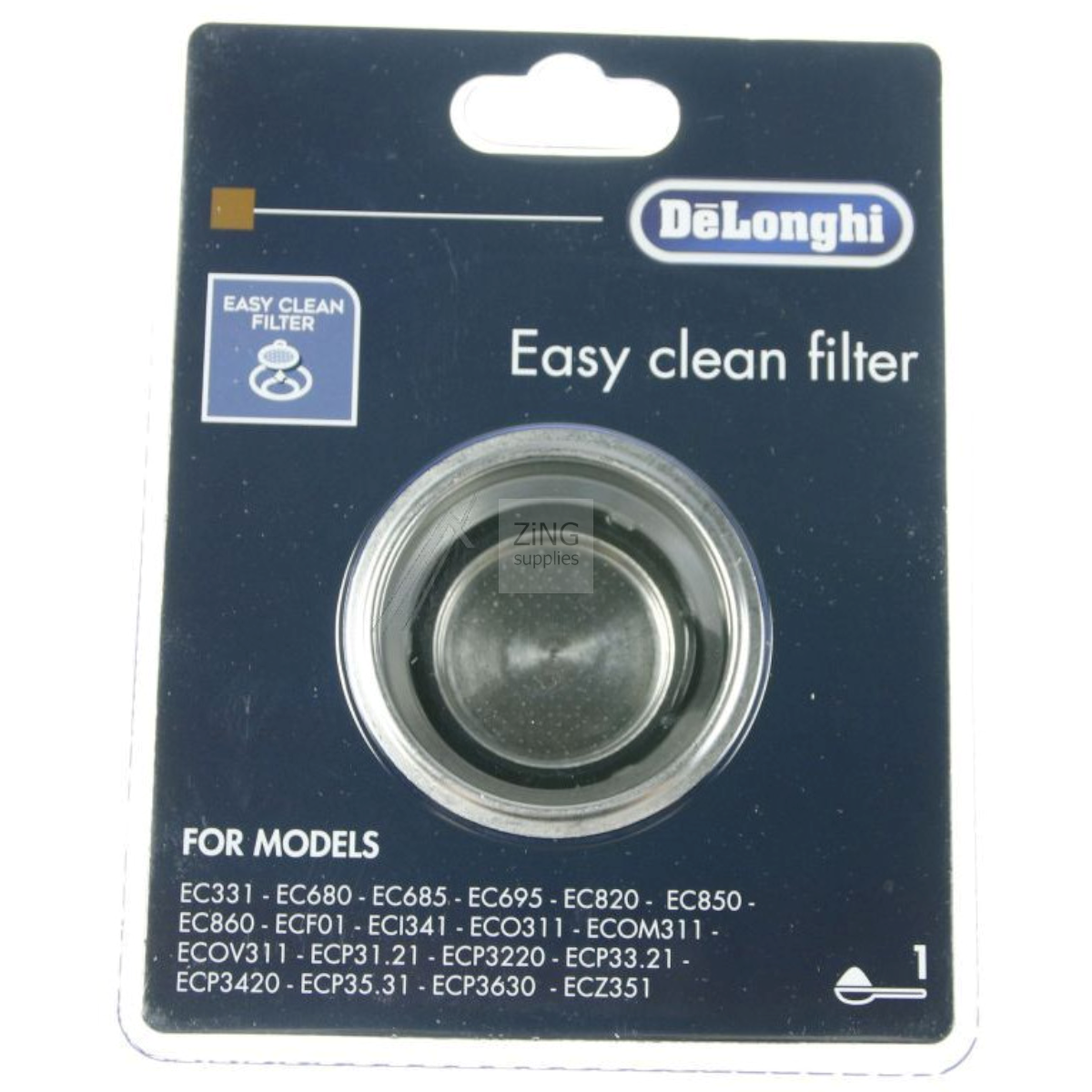 Delonghi Coffee Machine Filter EC680 EC685 Dedica Easy Clean 1 Cup Portafilter